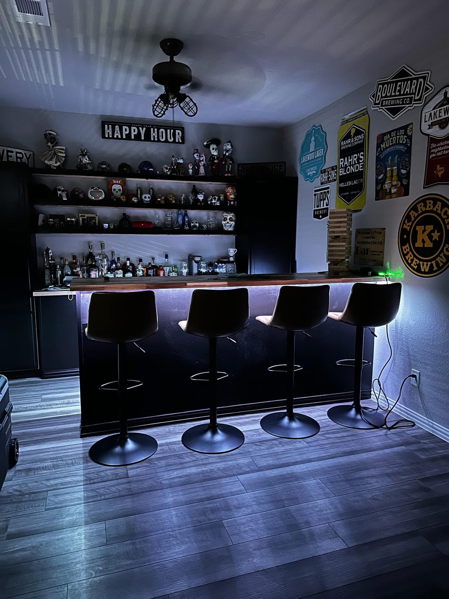 Flex Room Conversion into a Custom Home Bar – Jimenez & Sons Construction