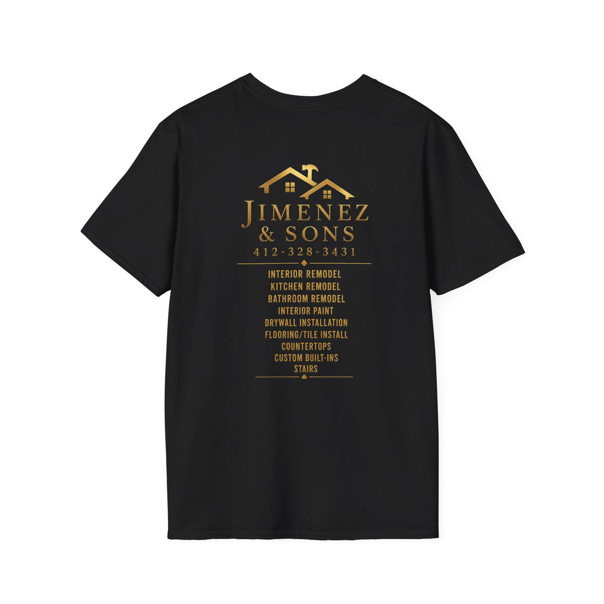 T-Shirt — Jimenez & Sons Gold Logo Tee