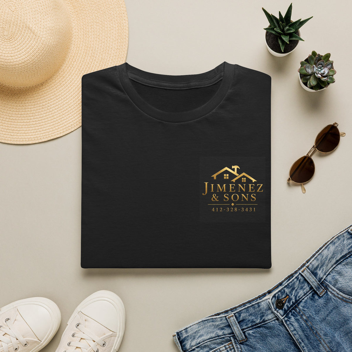 T-Shirt — Jimenez & Sons Gold Logo Tee