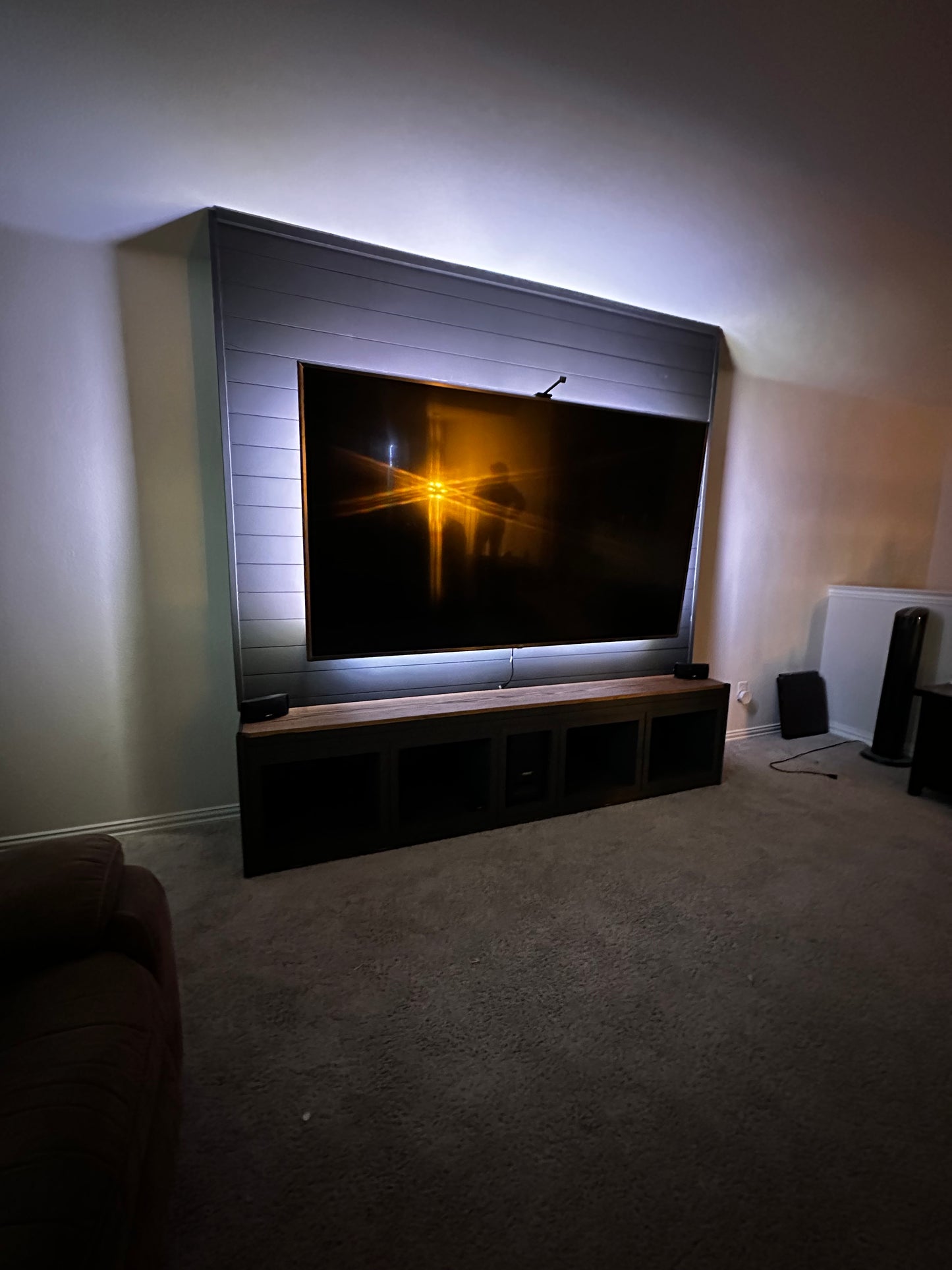 Custom Entertainment Wall with Built-In Storage