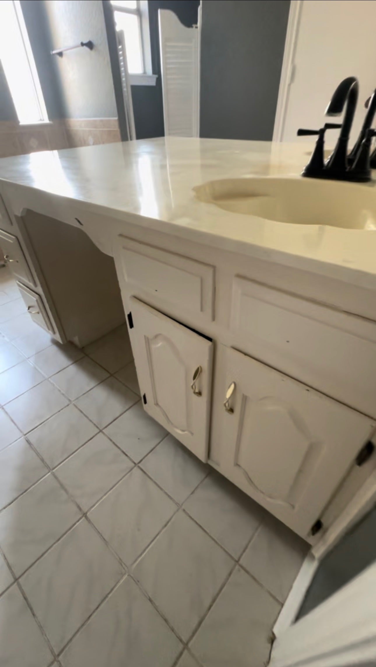 Master Bath Upgrade with Custom Cabinets, New Lighting, Fixtures, Paint & Mirror