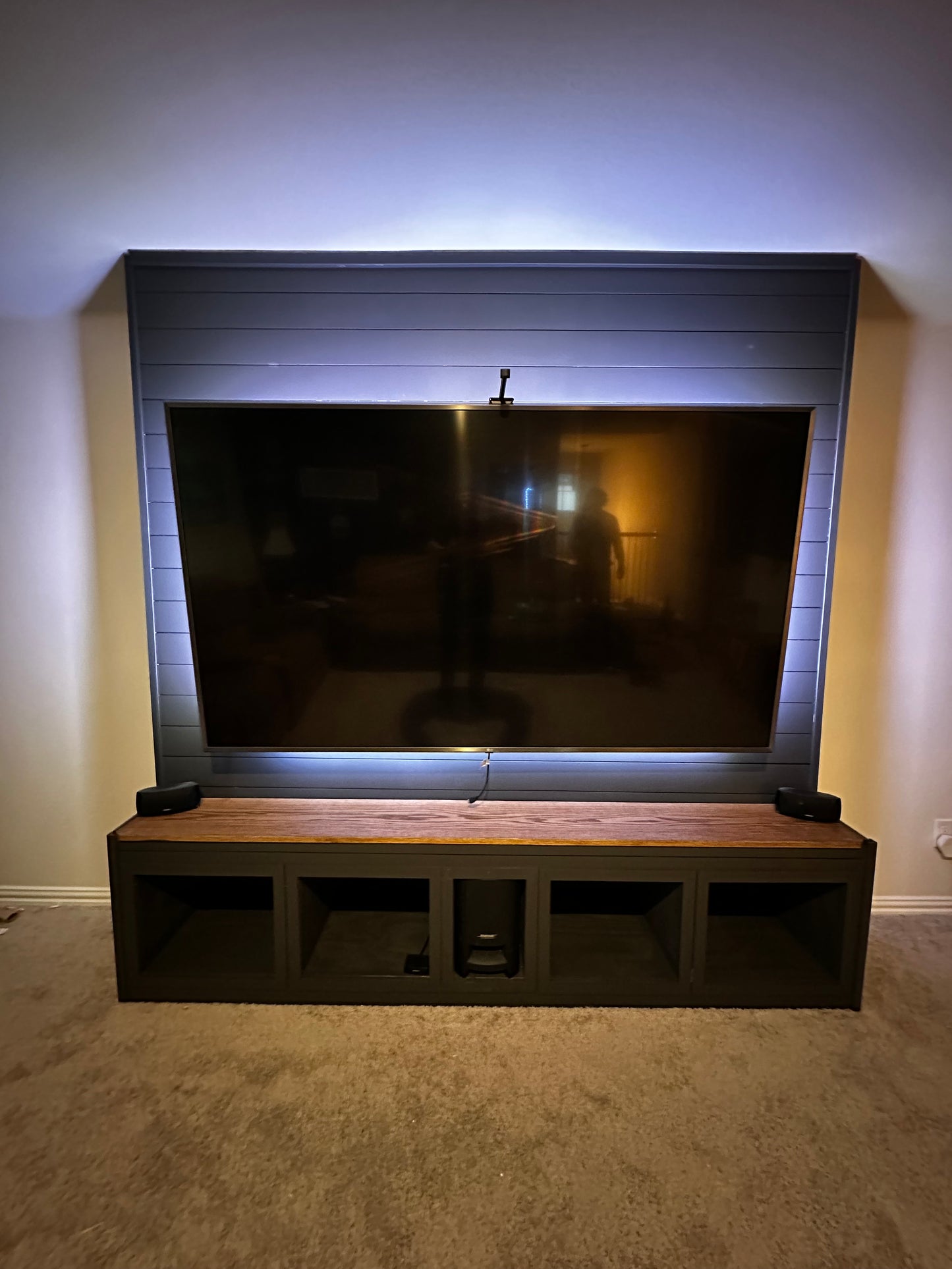 Custom Entertainment Wall with Built-In Storage