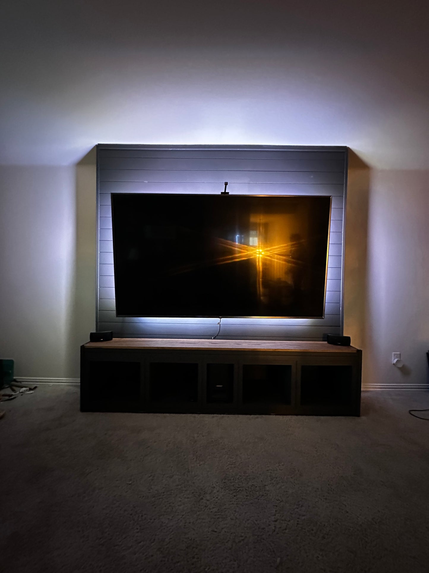 Custom Entertainment Wall with Built-In Storage
