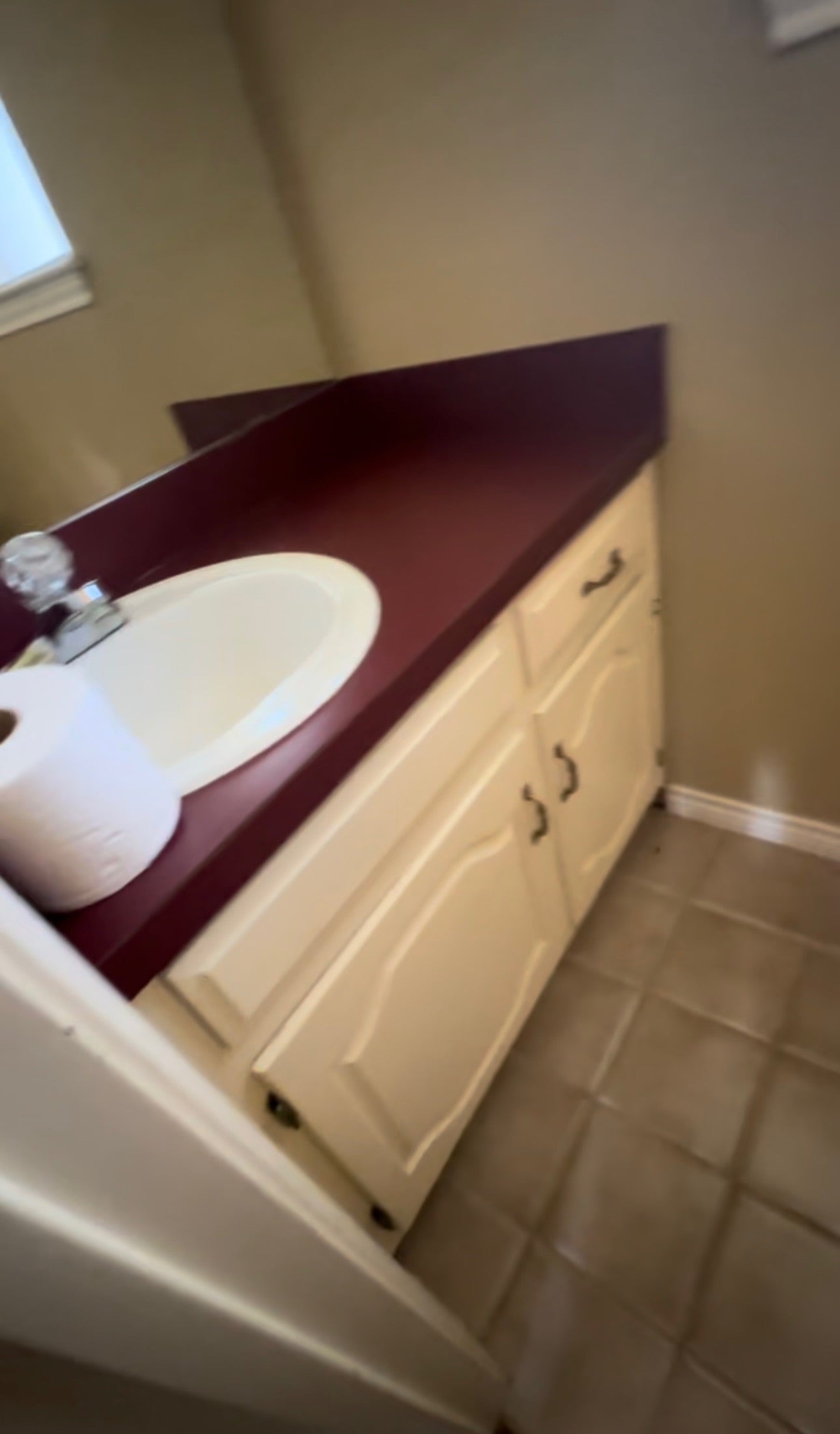 Half Bath Countertop Replacement with Custom Cabinets