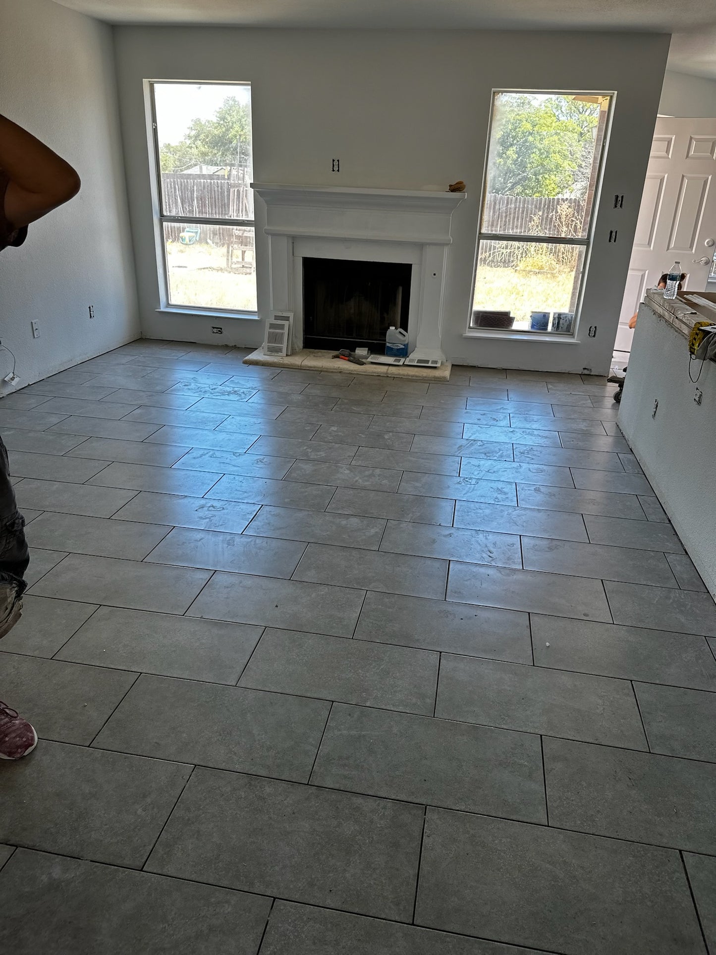 Living Room Tile Installation