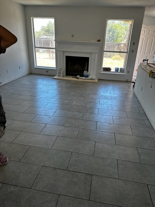 Living Room Tile Installation