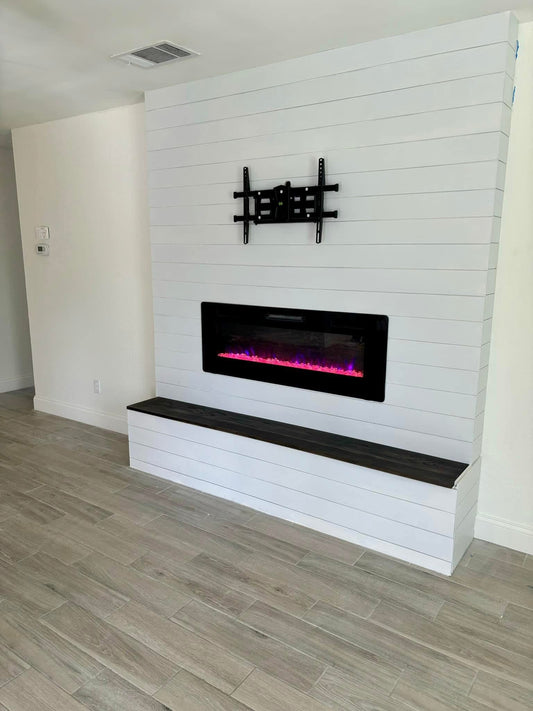 Custom Fireplace Built-Out with Bench Seating
