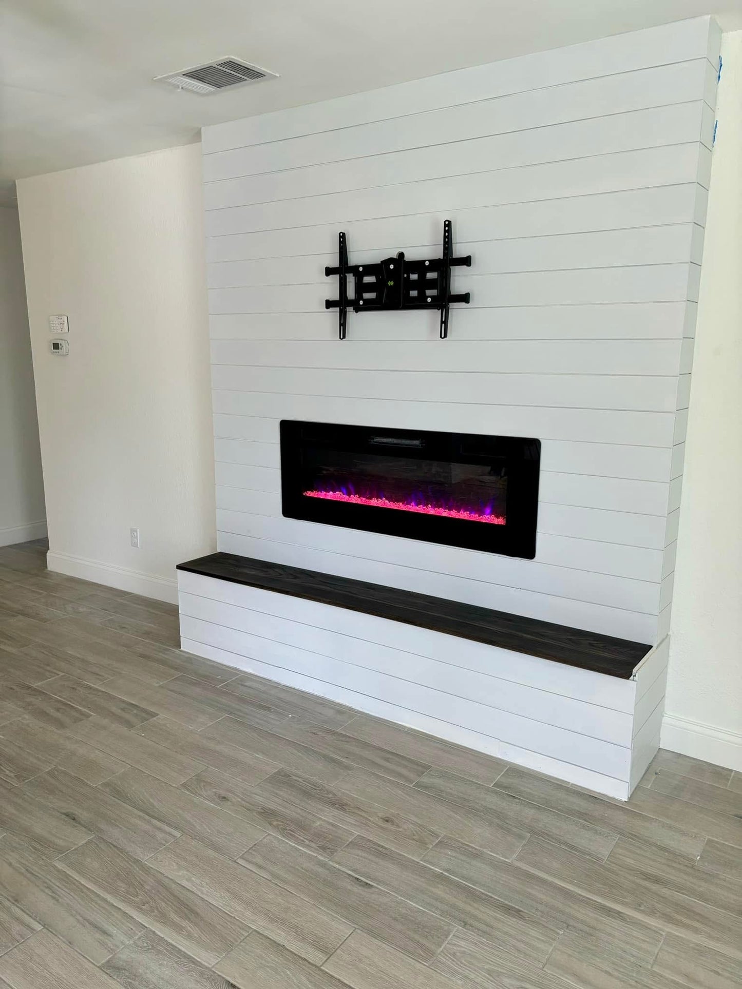 Custom Fireplace Built-Out with Bench Seating