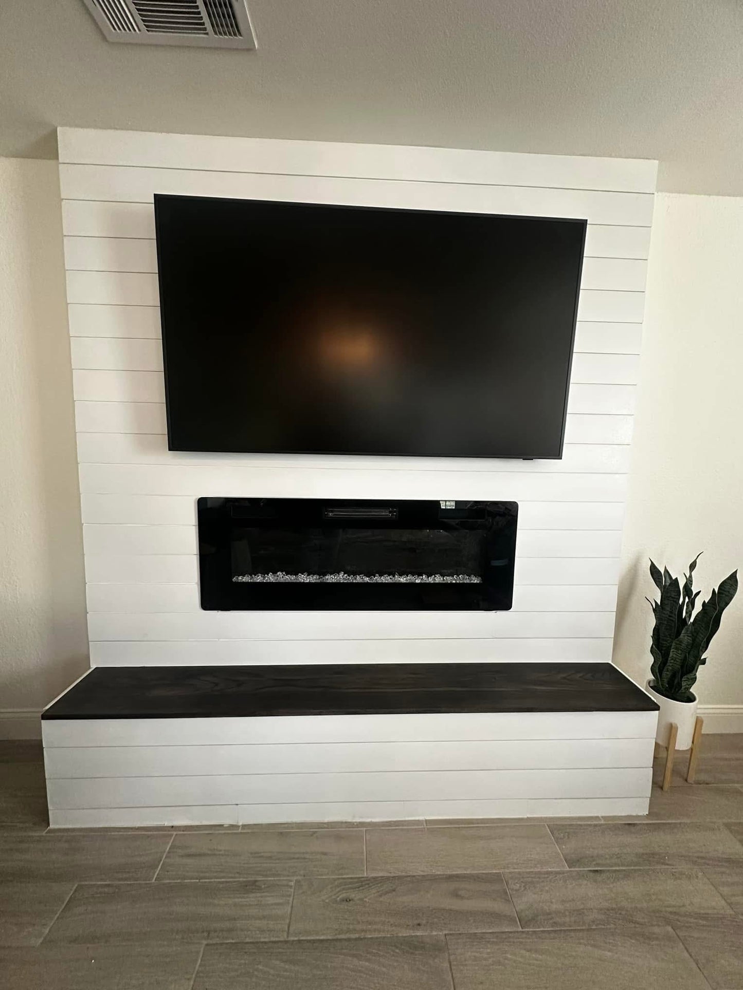 Custom Fireplace Built-Out with Bench Seating